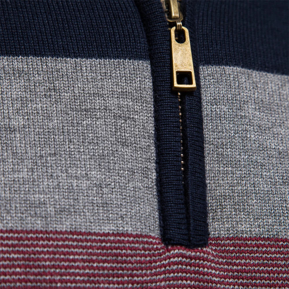Adrian™ | Timeless Stripe Zip Jumper