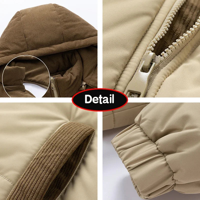 Darren™ | Corduroy-Detail Winter Puffer Jacket