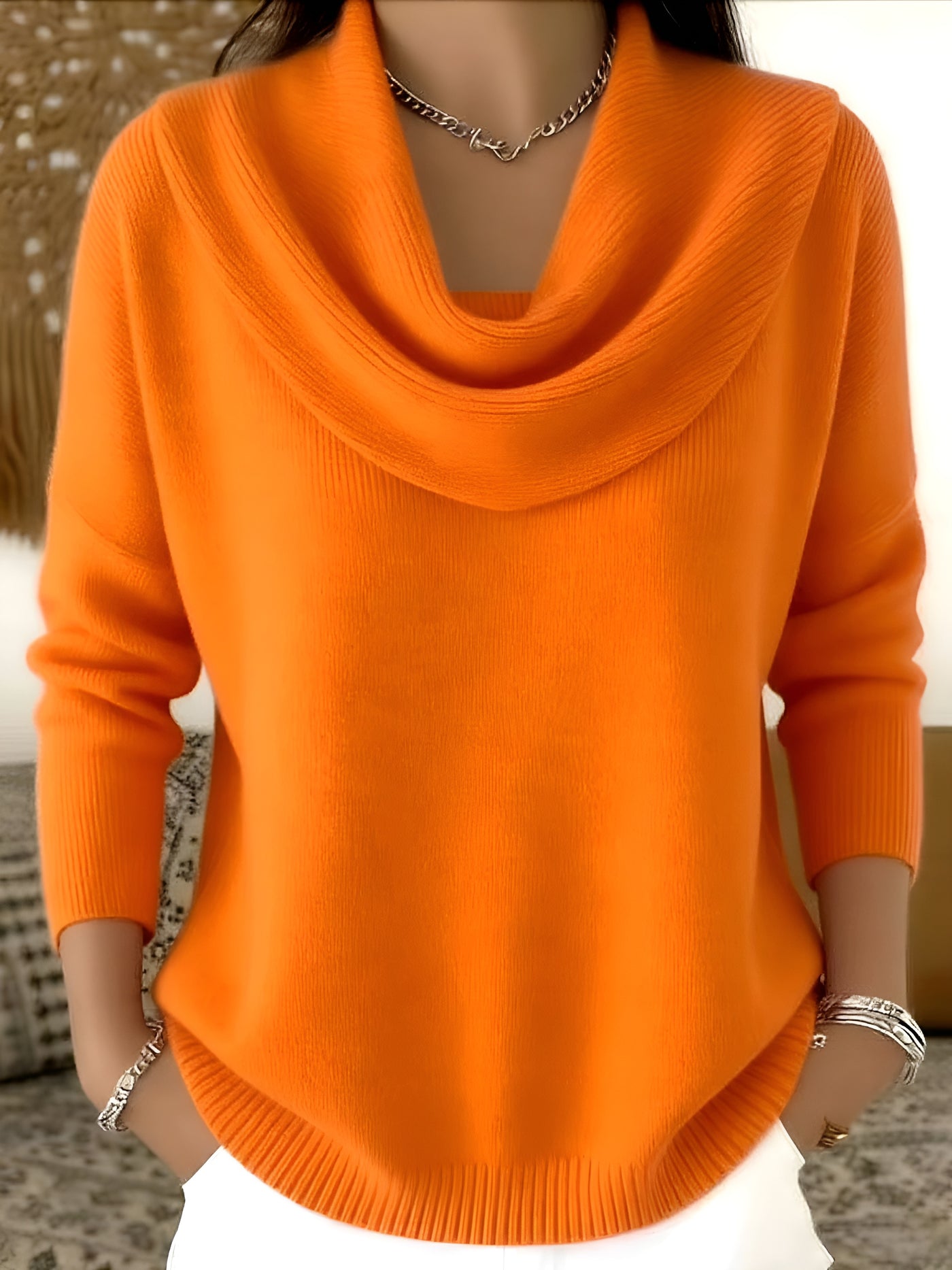 Clara™ | Draped Cowl Neck Jumper