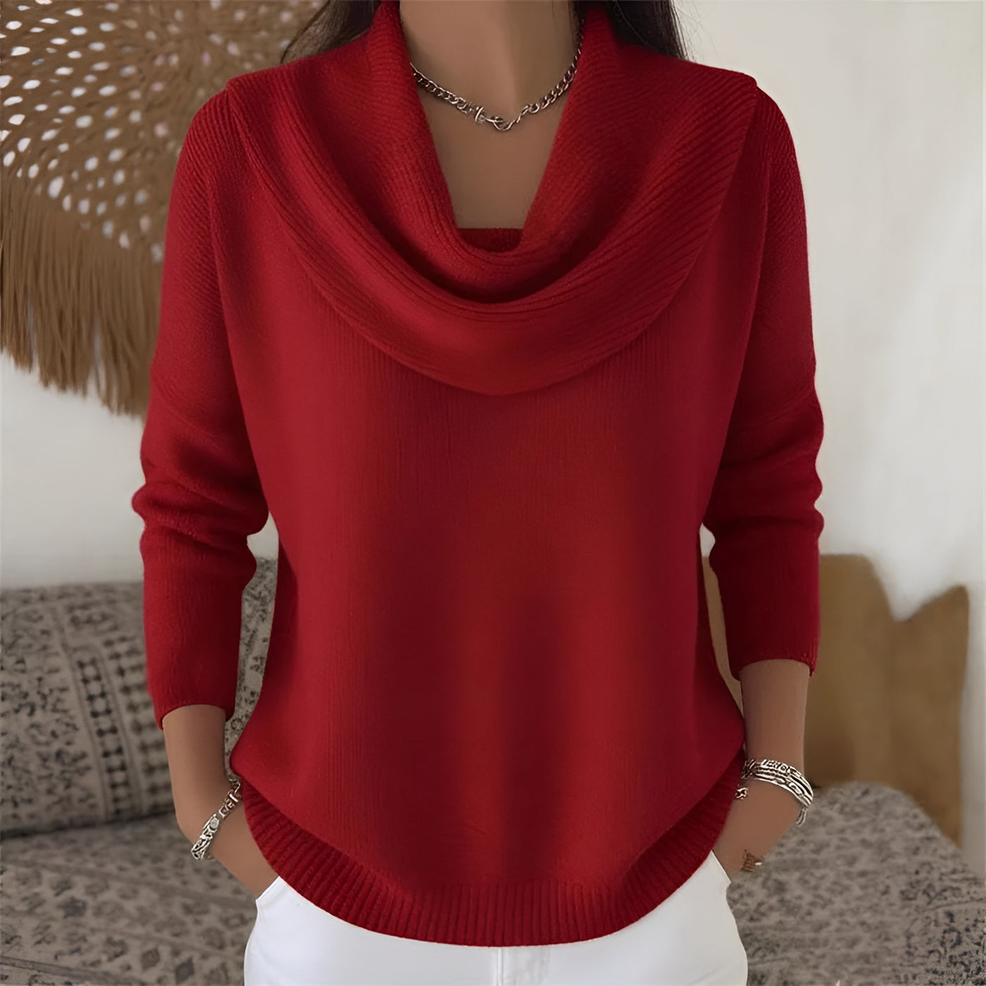 Clara™ | Draped Cowl Neck Jumper