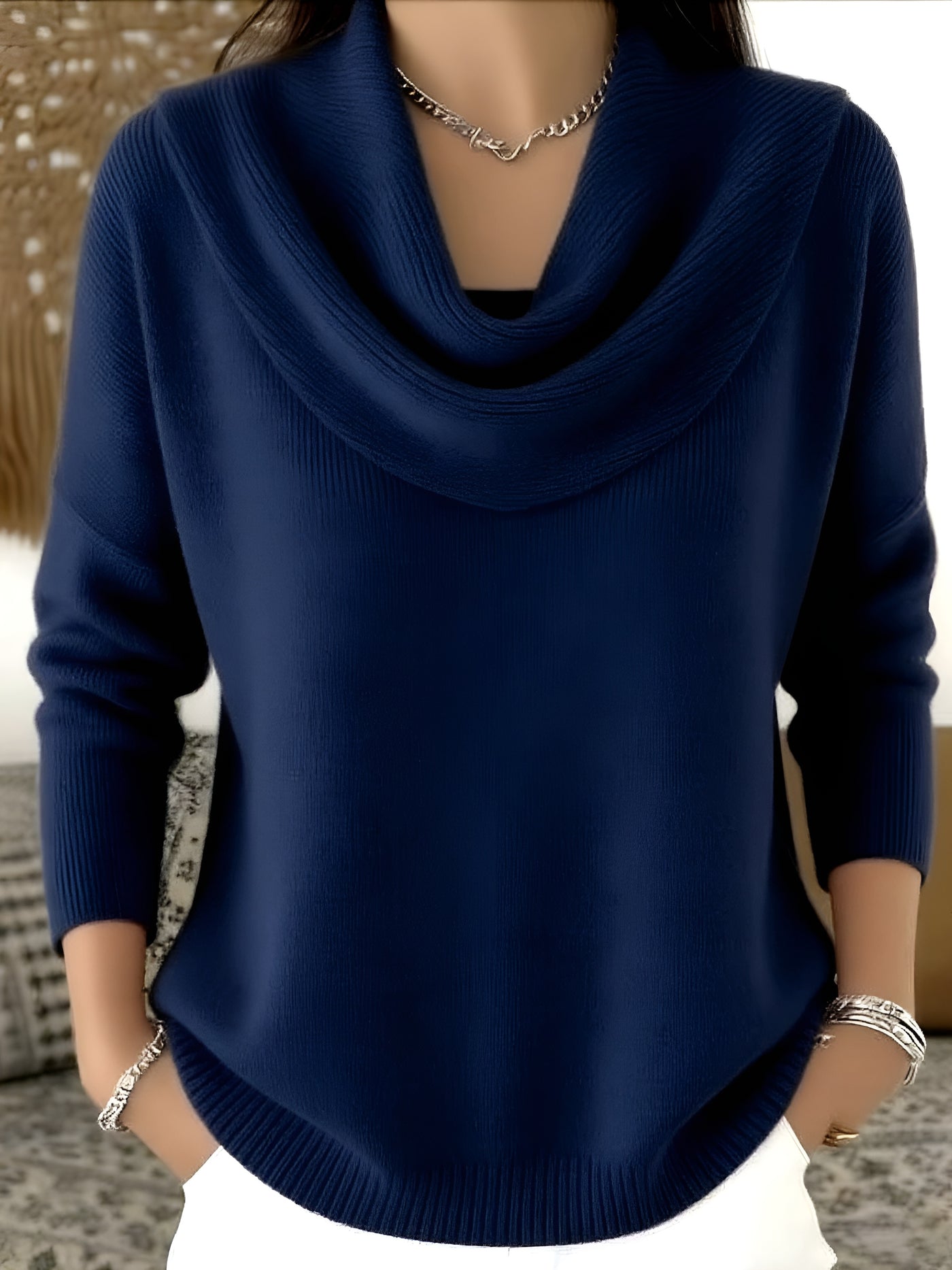 Clara™ | Draped Cowl Neck Jumper